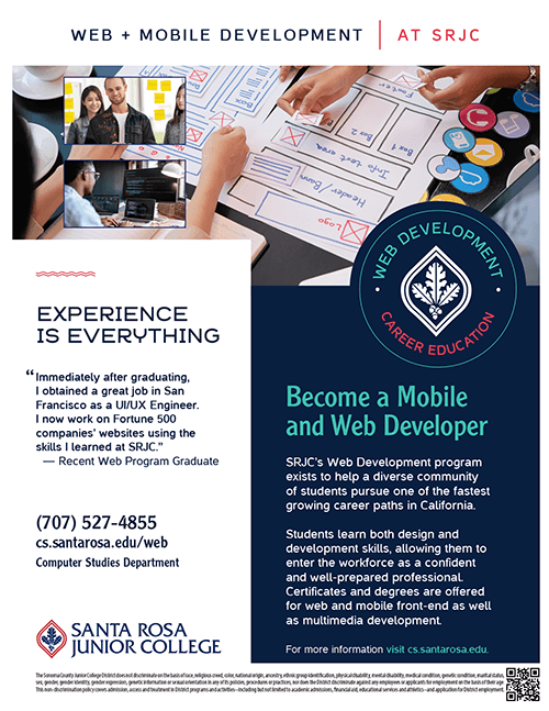 SRJC Web and Mobile Development program flyer